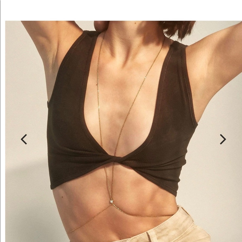 Ellie Vail gold body chain with crystal. Brand new in package.